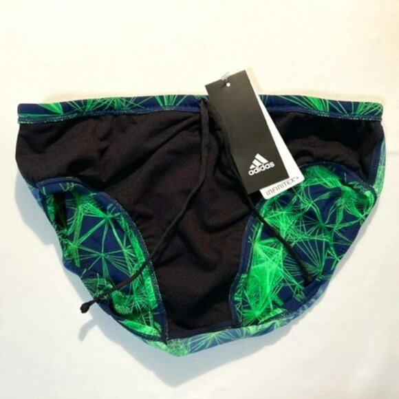 adidas Size "30" Men's Supernova Infinitex Plus Swim Brief - Green/Navy/White - Picture 3 of 8